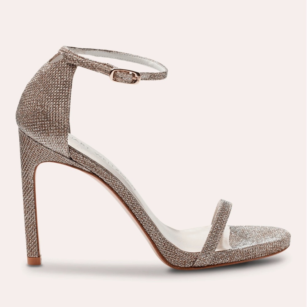 Stuart Weitzman Glitter Sandals - Silver